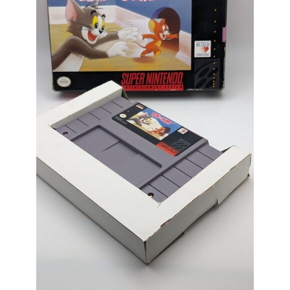 Tom and Jerry (Super Nintendo SNES, 1993) w/ Game & Box ~ Tested & Works VTG - Picture 8 of 12